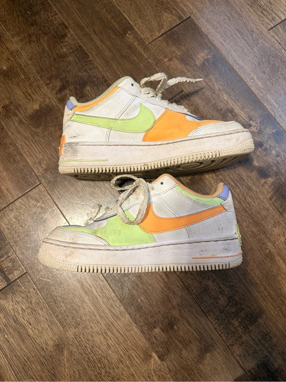 Nike Air Force 1 Shadow White Multi Color Sneakers Women’s Size 7 DX3718-100 - Picture 2 of 7